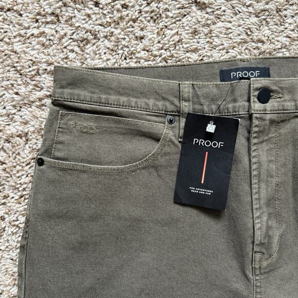 Proof Rover Pants Men’s Size 32x32 Brown Olive Straight Huckberry Stretch Canvas - Picture 5 of 8